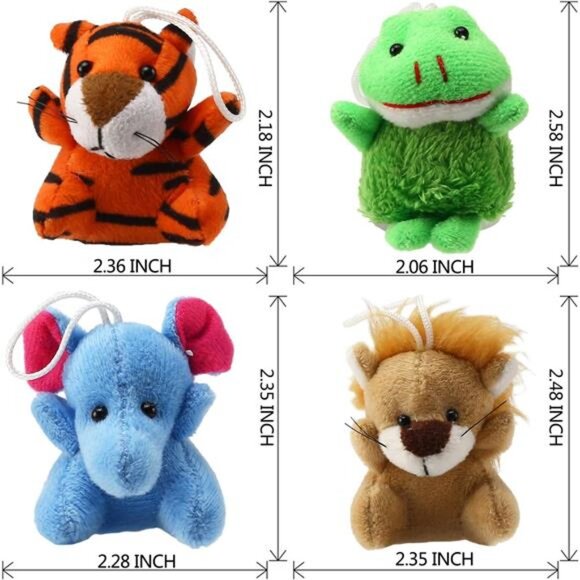 32 Piece Mini Plush Animal Toy Set, Cute Small Animals Plush Keychain Decoration - Picture 4 of 8